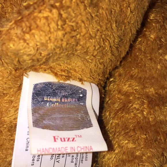 Ty Fuzz Brown Teddy Bear Beanie Baby 8” - Picture 5 of 7